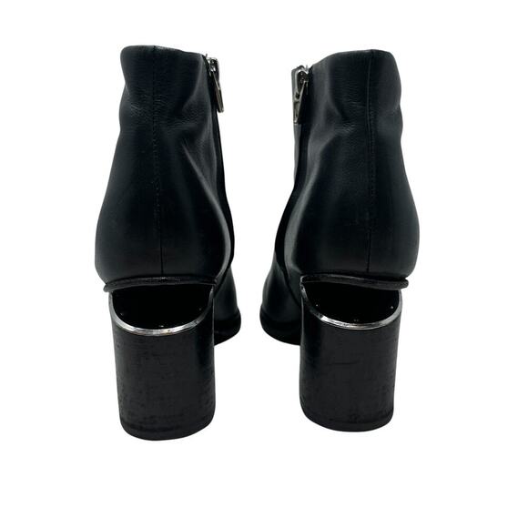 Alexander Wang Gabi Ankle Booties Leather Cut Out Heel Black Size 38.5 US 8.5 - Picture 7 of 12
